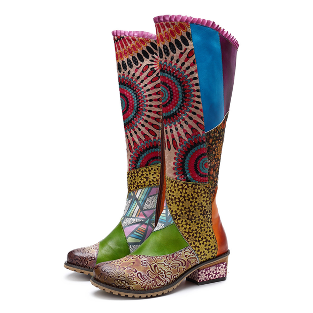 Multi Color Boho Boots