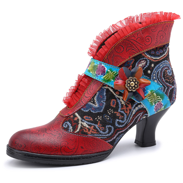Red Flare Boho Boots