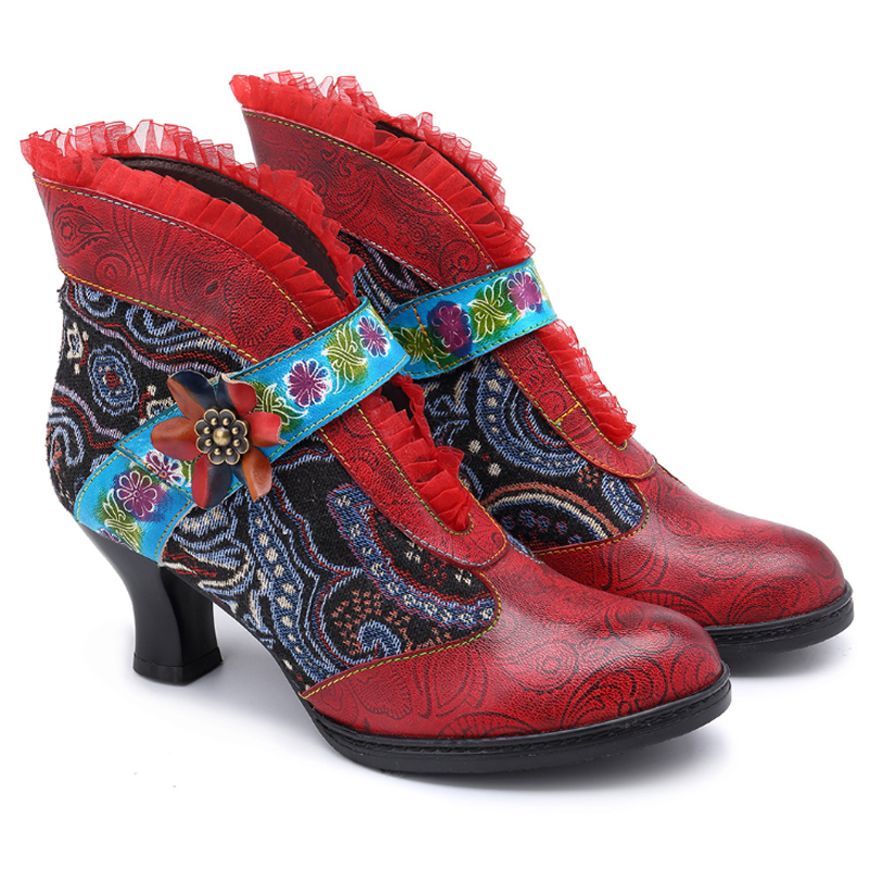Red Flare Boho Boots – Boho Shoes