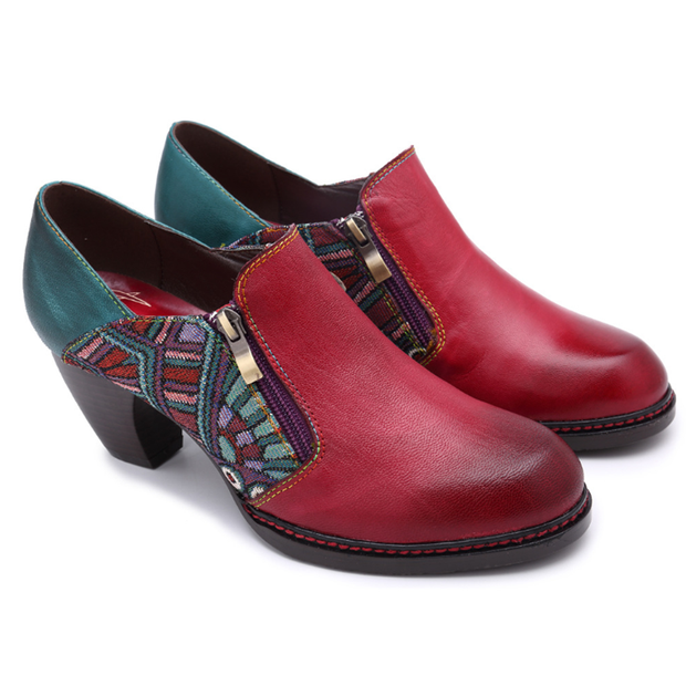 Boho Red Ankle Boots